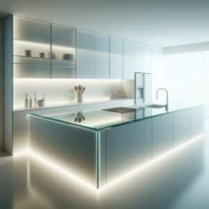 Cucina In Vetro Illuminata A Led